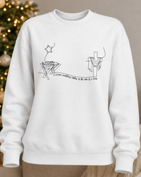 Load image into Gallery viewer, Swaddling Clothes to a King's Robe | Unisex Premium Sweatshirt (Black Print)