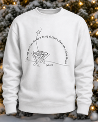 Load image into Gallery viewer, Your Savior is Born - Luke 2:11 | Unisex Premium Sweatshirt (Black Print)